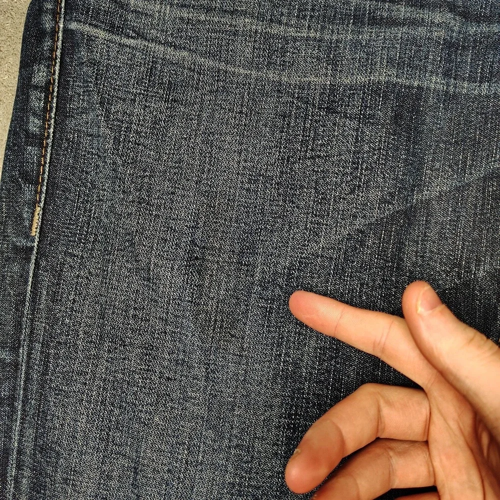 True Religion Bobby Jeans Mens 36x35 Blue Straight Leg Faded Distressed USA Made